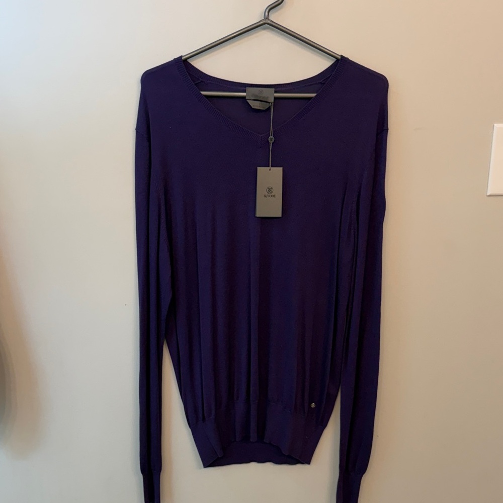 G/FORE Deep Purple V-Neck Sweater